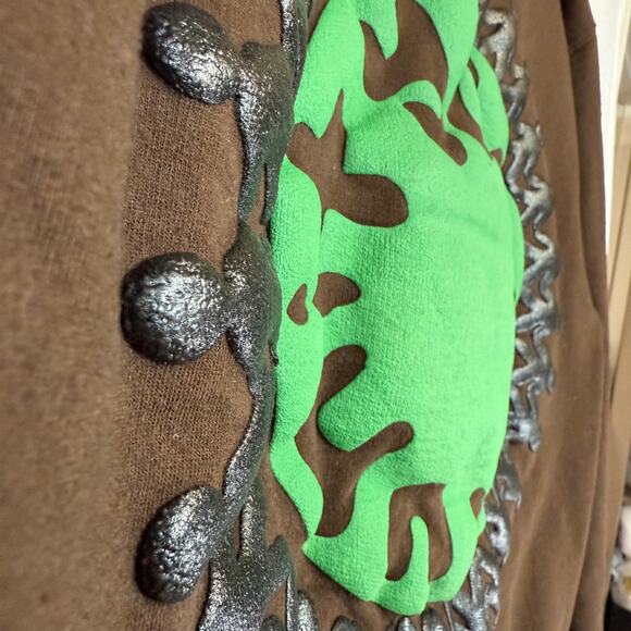 Live Free 999 JUICE WRLD Medium Puff Print Brown Hoodie Streetwear Skater Punk - Picture 6 of 11